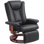 HOMCOM Swivel Recliner Chair, PU Leather Reclining Chair for Living Room, Modern Recliner Sofa with Footrest