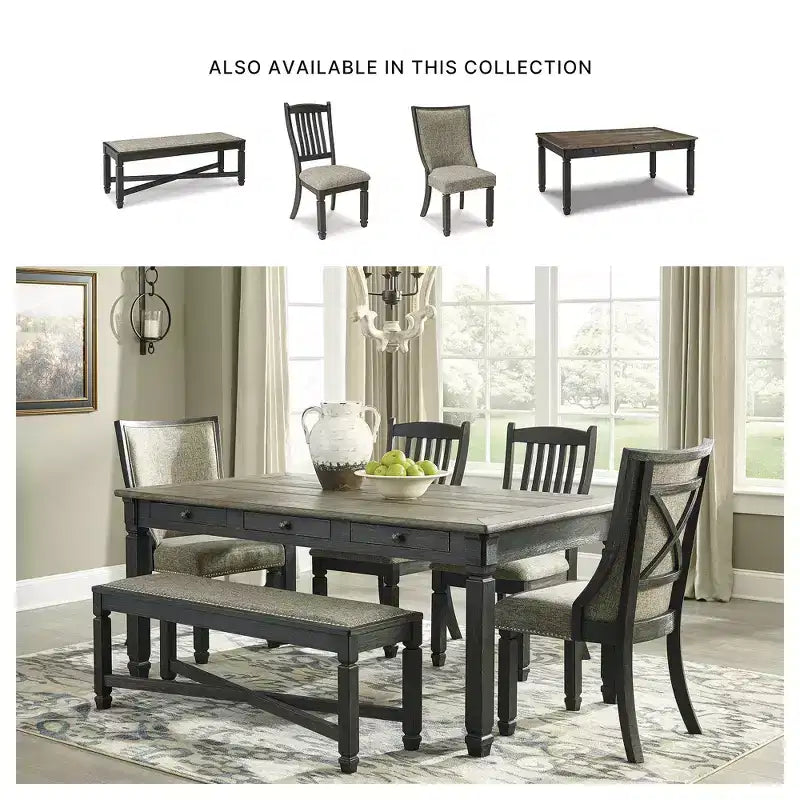 Upholstered Dining Bench with Nailhead Trim