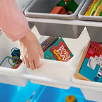 Mobile Contenitore Portagiochi Grande per Bambini con 16 Contenitori Rimovibili, Tema Spaziale, 105,9 cm