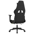 Sedia da gaming con poggiapiedi, nera e verde chiaro, tessuto