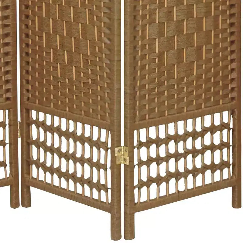 3-Panel Fiber Weave Room Divider, 67 Inches Tall