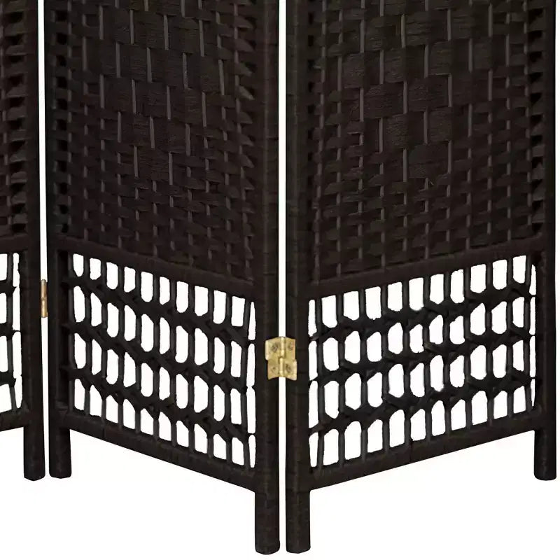 3-Panel Fiber Weave Room Divider, 67 Inches Tall