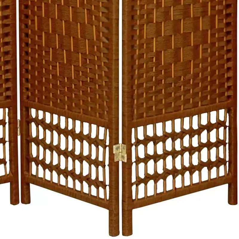 3-Panel Fiber Weave Room Divider, 67 Inches Tall
