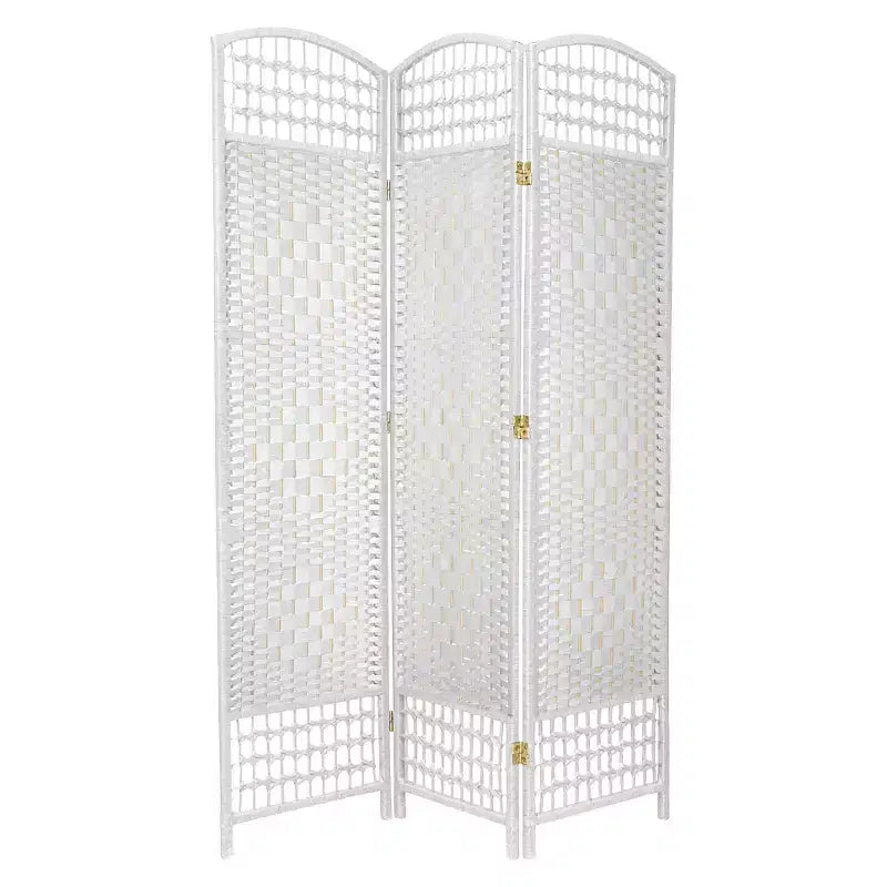 3-Panel Fiber Weave Room Divider, 67 Inches Tall