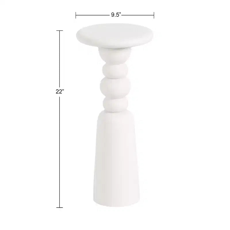 Round Solid Wood Accent Table with Pedestal Base