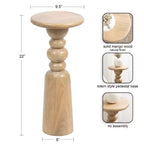Tavolino rotondo di design in legno massello con base a piedistallo