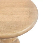 Tavolino rotondo di design in legno massello con base a piedistallo