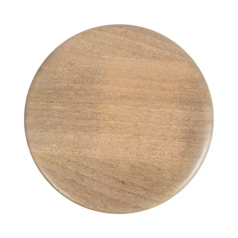 Round Solid Wood Accent Table with Pedestal Base