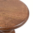 Tavolino rotondo di design in legno massello con base a piedistallo