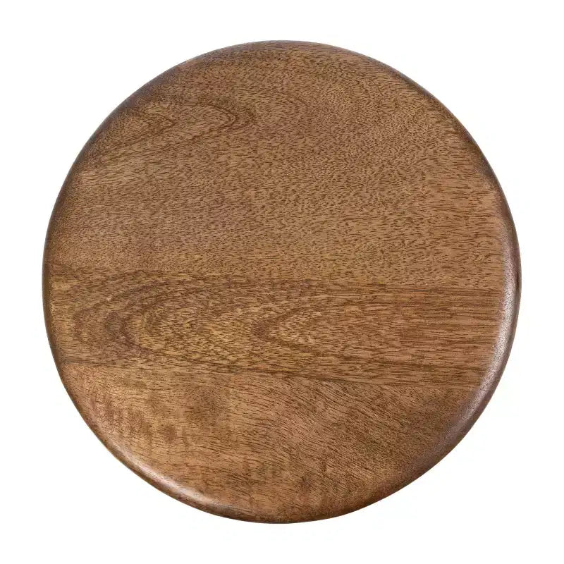 Round Solid Wood Accent Table with Pedestal Base
