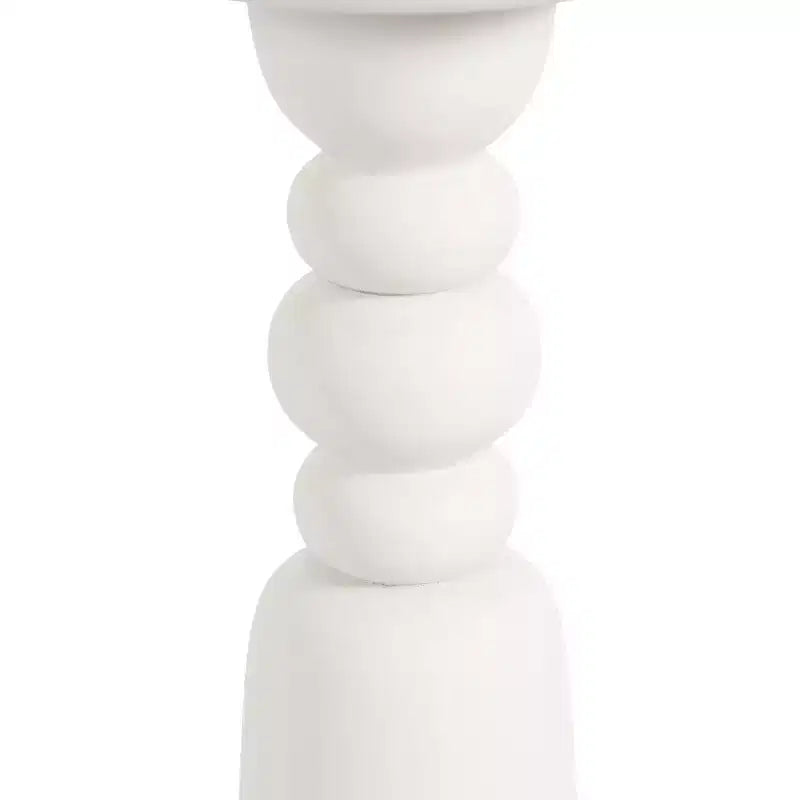 Round Solid Wood Accent Table with Pedestal Base