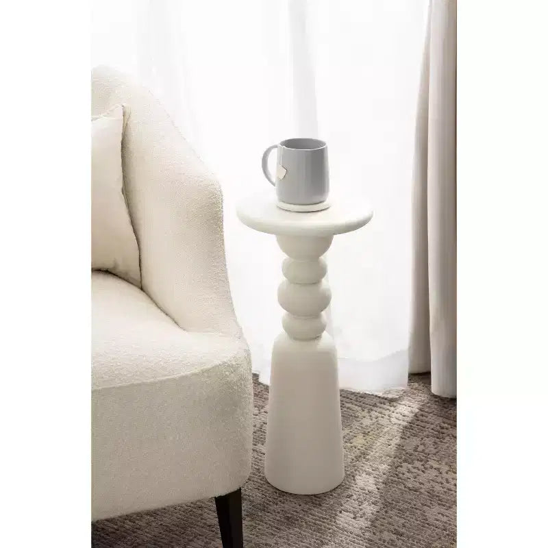 Round Solid Wood Accent Table with Pedestal Base