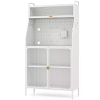 Costway 5-tier Metal Kitchen Bakers Rack with Pegboard 8 Hooks 5-position Adjustable Shelf White