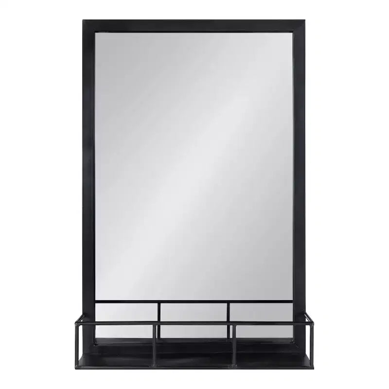 Metal Frame Wall Mirror with Shelf