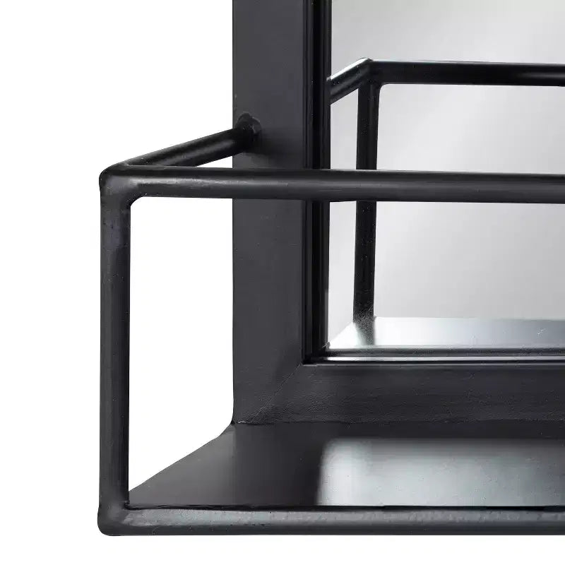 Metal Frame Wall Mirror with Shelf