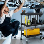 Carrello portautensili a 3 ripiani con ruote bloccabili e maniglia ergonomica