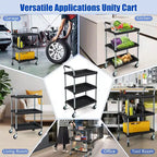 Carrello portautensili a 3 ripiani con ruote bloccabili e maniglia ergonomica