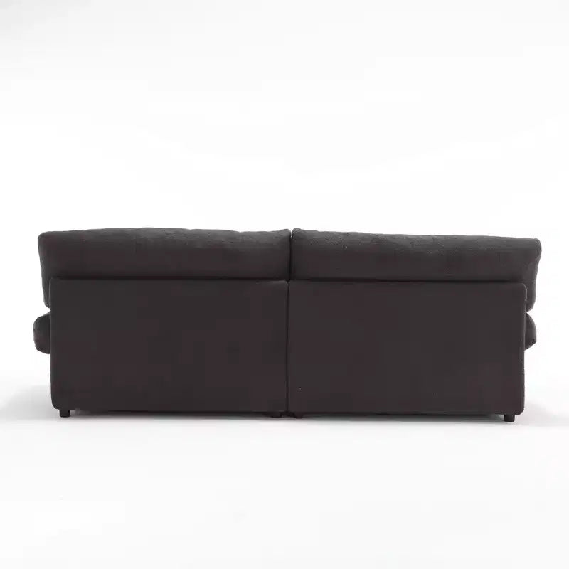 96W Upholstered Loveseat Sofa with Tufted Back, Wood Frame & Teddy Velvet Fabric