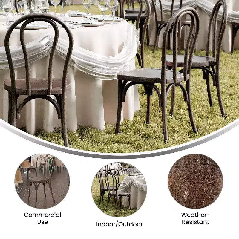 2-Pack Indoor/Outdoor Resin Thonet Style Chairs