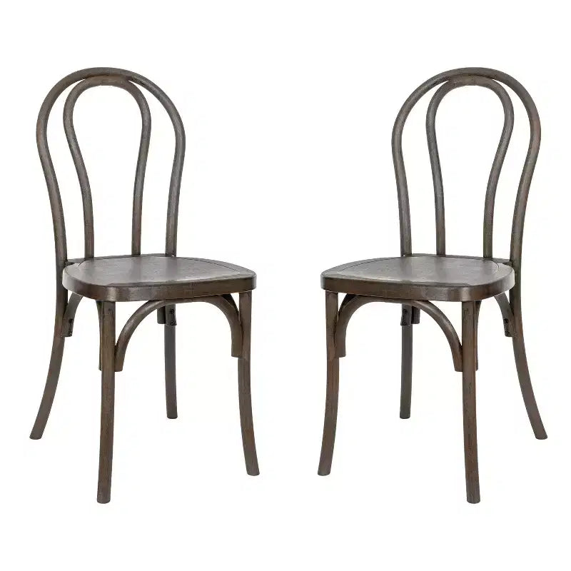 2-Pack Indoor/Outdoor Resin Thonet Style Chairs