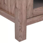 Mobile buffet in legno multistrato con ripiano aperto, 2 cassetti e 2 ante in vetro temperato