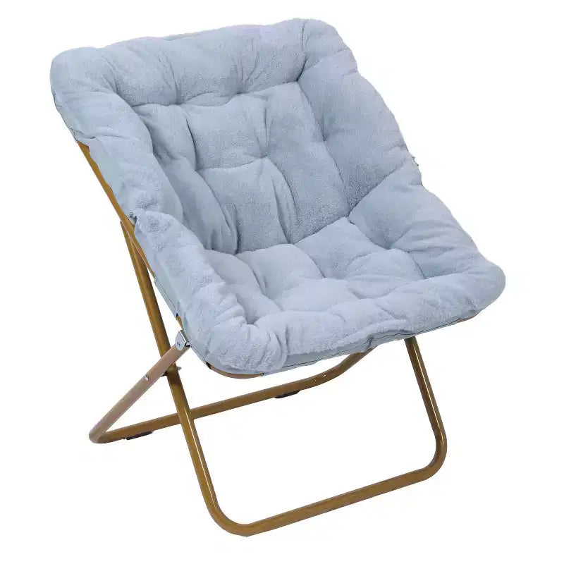 Oversized Folding Saucer Chair and Ottoman for Dorm, Bedroom
