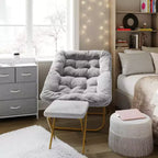 Sedia a disco pieghevole e poggiapiedi oversize per dormitorio, camera da letto