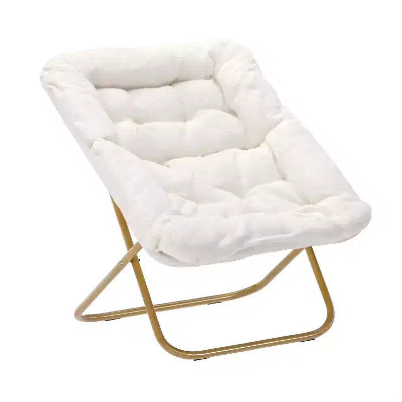 Oversized Folding Saucer Chair and Ottoman for Dorm, Bedroom