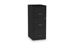Alera Soho Vertical File Cabinet, 3 Drawers: File/File/File, Letter, Black, 14 x 18 x 34.9