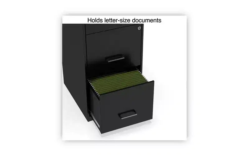 3-Drawer Vertical File Cabinet, Letter Size, Black, 14 x 18 x 34.9 Inches