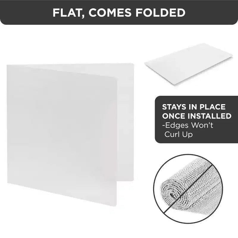 Hard Plastic Shelf Liner for Pull-Out Wire Shelves - Clear Frosted, Multiple Sizes