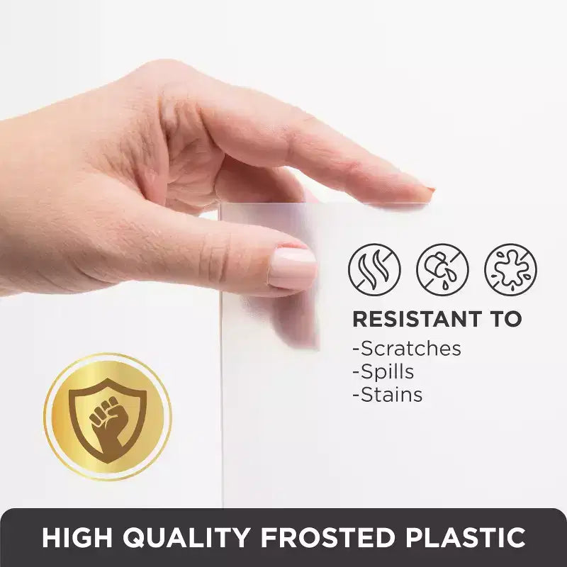 Hard Plastic Shelf Liner for Pull-Out Wire Shelves - Clear Frosted, Multiple Sizes