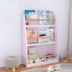 3 Tier Floor Standing Bookshelf, Modern Open Storage Display Bookshelf, Kids Bookcase Storage Organizer for Living Room Kids Room Nursery White