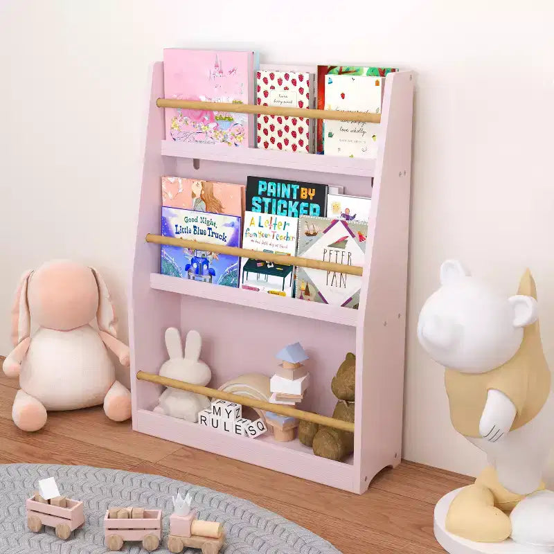 3-Tier Floor Standing Bookshelf for Kids – White