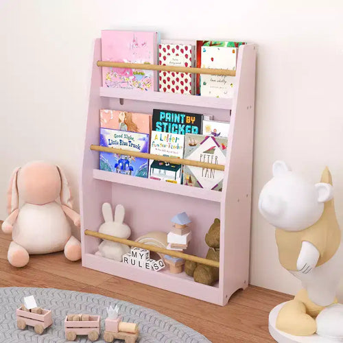 3-Tier Floor Standing Bookshelf for Kids – White