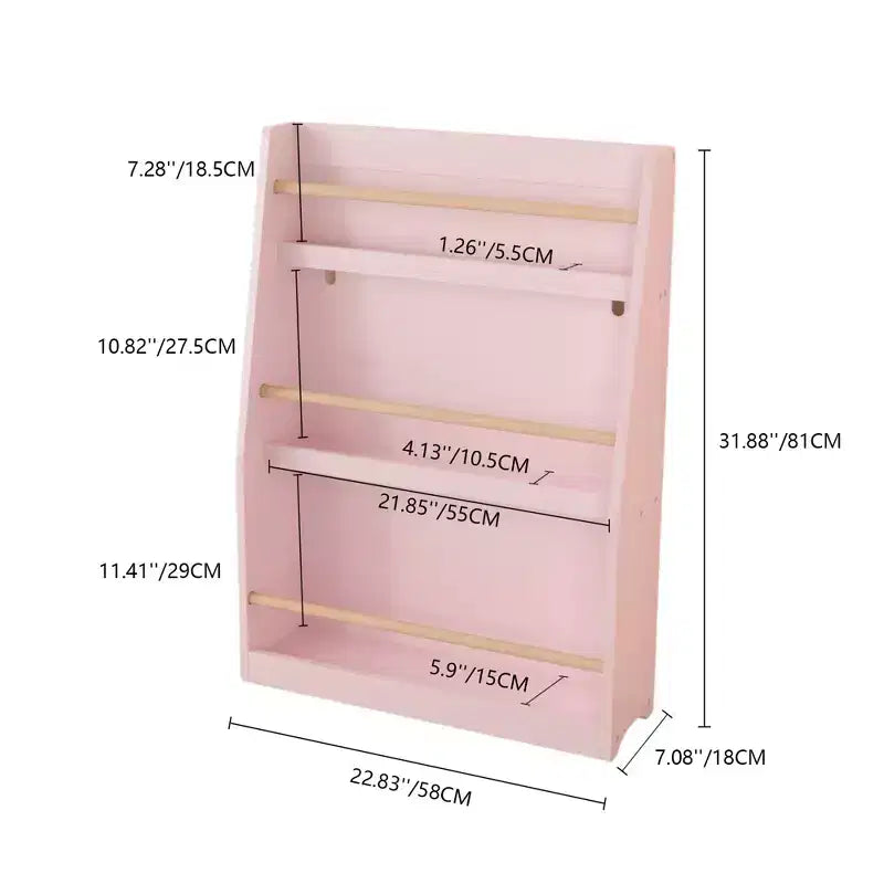 3-Tier Floor Standing Bookshelf for Kids – White