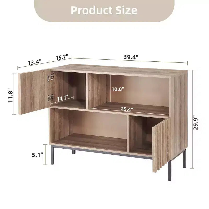 Console Table with Metal Legs and Storage Shelf
