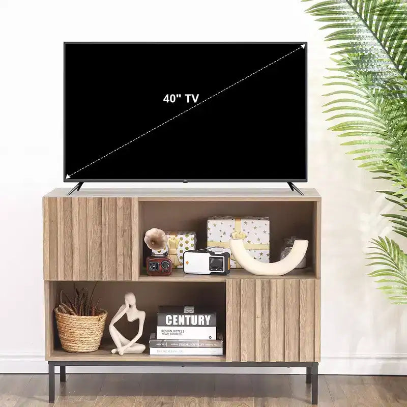 Console Table with Metal Legs and Storage Shelf
