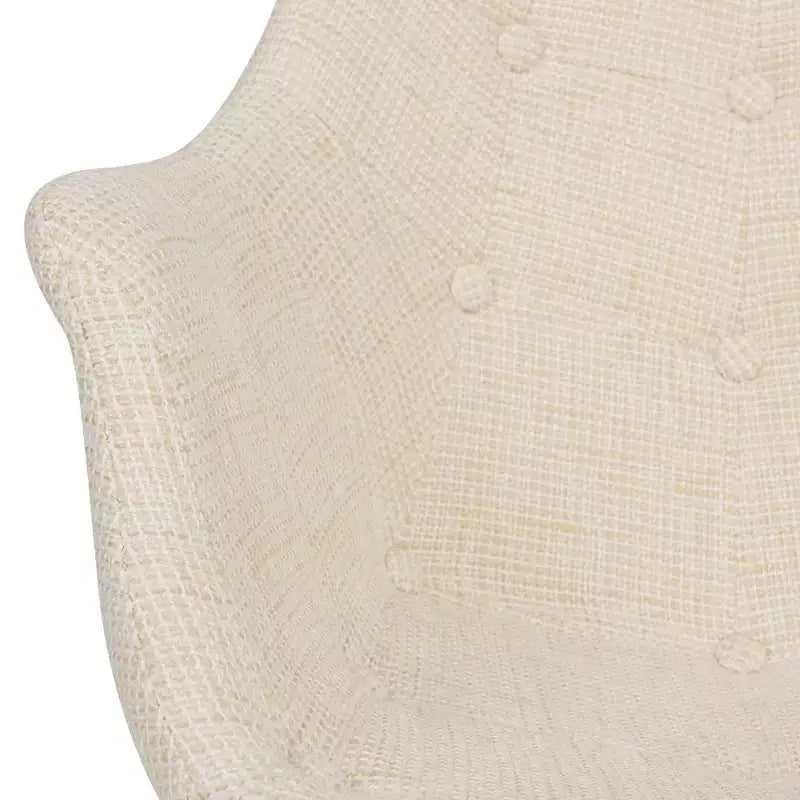 Nursery Rocking Chair with Upholstered Seat and Ash Wood Legs