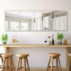 Specchio a piantana rettangolare in alluminio 64x21 con cavalletto