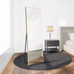 Specchio a piantana rettangolare in alluminio 64x21 con cavalletto