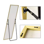 Specchio a piantana rettangolare in alluminio 64x21 con cavalletto