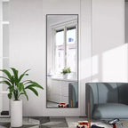 Specchio a piantana rettangolare in alluminio 64x21 con cavalletto