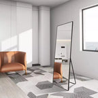Specchio a piantana rettangolare in alluminio 64x21 con cavalletto