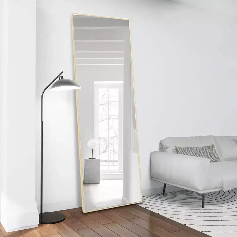 64x21 Square Aluminum Leaner Mirror with Kickstand