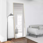 Specchio a piantana rettangolare in alluminio 64x21 con cavalletto