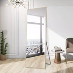 Specchio a piantana rettangolare in alluminio 64x21 con cavalletto