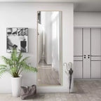 Specchio a piantana rettangolare in alluminio 64x21 con cavalletto