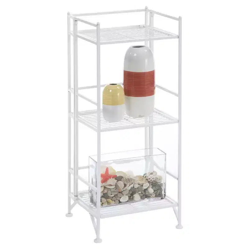 32.5" 3-Tier Foldable Metal Storage Shelf
