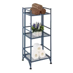 Scaffale portaoggetti pieghevole in metallo a 3 ripiani da 82,5 cm
